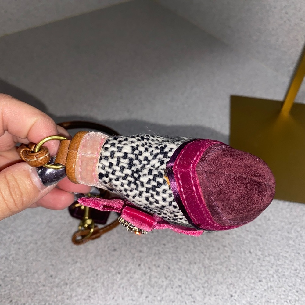 Coach Vintage SoHo Tweed Wristlet with Suede Bow EUC - Picture 7 of 15